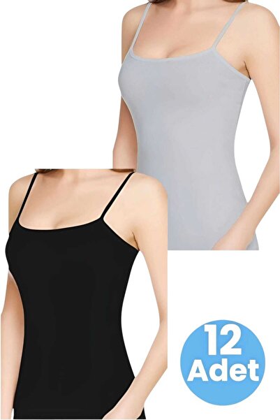 Tezzgelsin Жіноча бавовняна майка на бретельках, 2 кольори, 12 штук