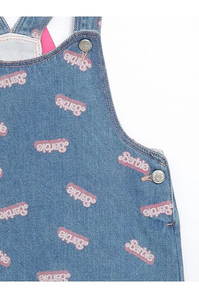 LC Waikiki Rochie de jeans pentru fete cu imprimeu albastru LCW Kids
