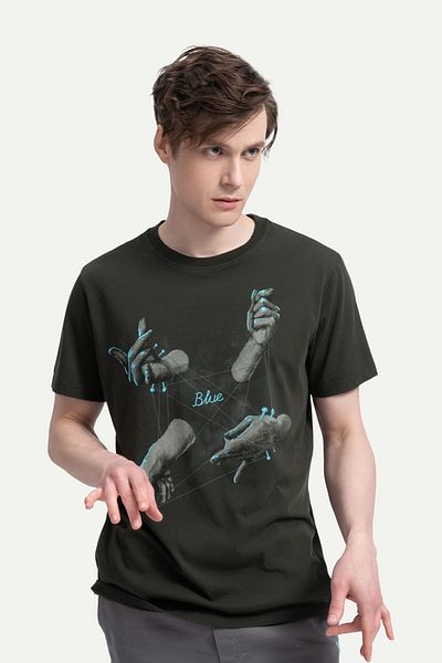 KAFT Unisex T-Shirt Regular Fit Design - Μπλε