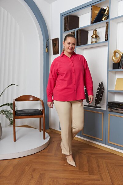 RMG Large Size Flowy Long Sleeve Shirt - Fushya