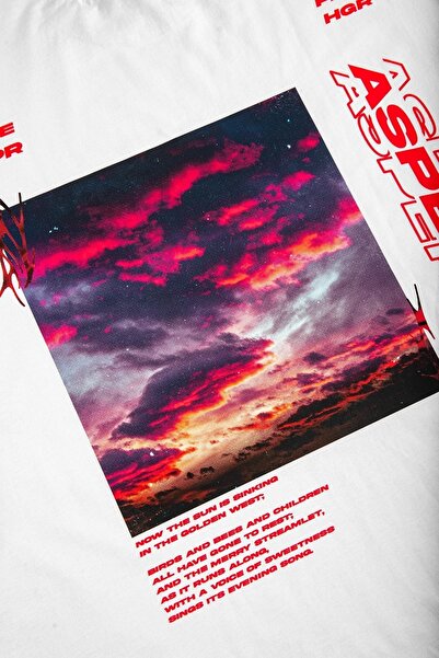 Sekizbiraltı Asperitas Back Printed White Oversize Unisex Tshirt