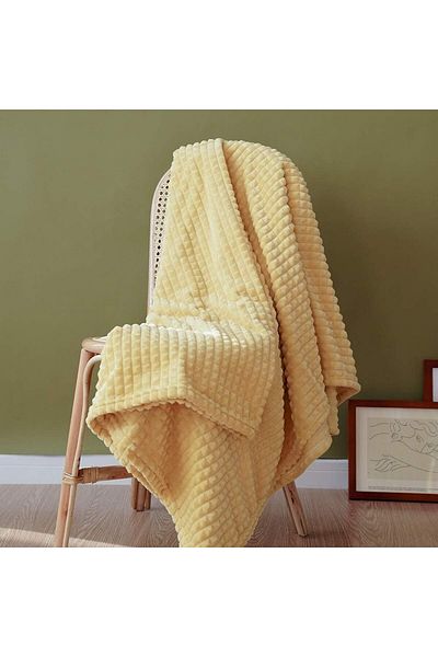 COOYA Flannel Fleece Blanket, Super Soft Luxury Warm Throw Blanket with Stereoscopic Grid, 126x178 CM
