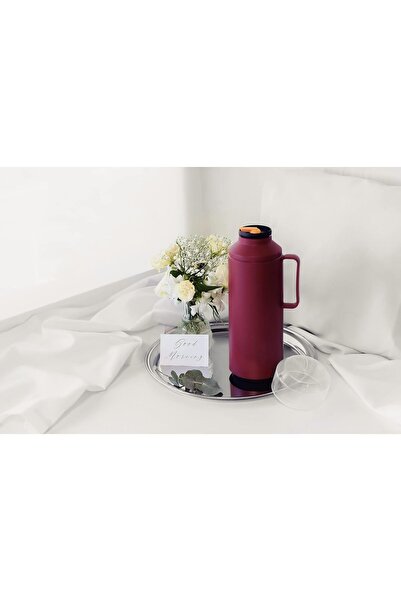 TRAMONTINA Since 1911, Made In Brazil - Exata Red Beverage Dispenser With 1l Glass Liner And Plastic Lid