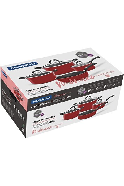 TRAMONTINA Since 1911, Made In Brazil - Monaco Induction 7 Pieces Aluminum Cookware Set