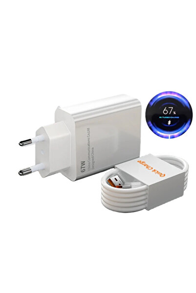 Choice شاحن أوروبي وشاحن USB سريع بقدرة 67 واط وطول متر واحد لهواتف Redmi Not...