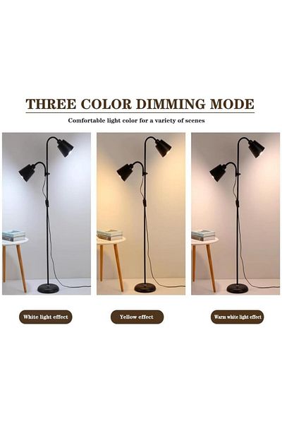 COOYA Floor Lamp, Dimmable Standing Lamp, 3 Colors Reading Lamp for Bedroom, Living Room, Office