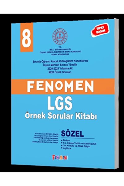 Fenomen Yayıncılık Fenomen Yayınları 8.Sınınf Lgs MEB Sözel Örnek Sorular