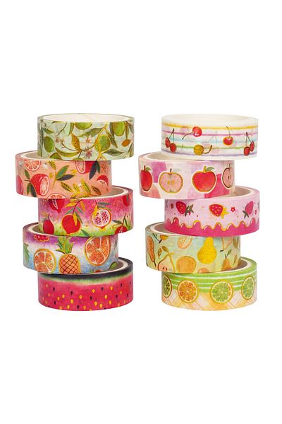 Choice 10 pcs 10 Pcs/set Cartoon Fruit Gilding Washi Tape Set DIY Scrapbooking Sticker Label Masking Tape S