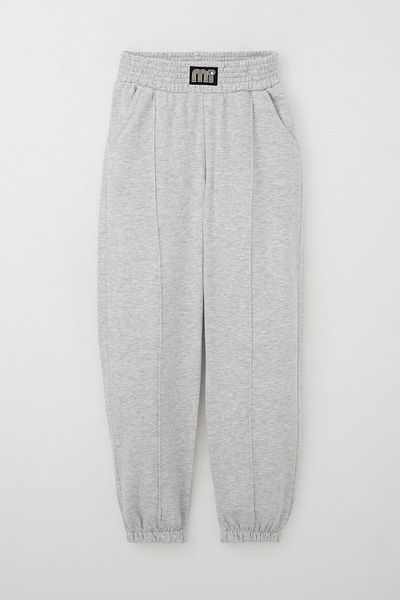 Breeze Girl's Sweatpants with Crest Detail on the Waist and Pearls for Ages 9-14, Light Gray Melange