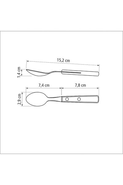 TRAMONTINA Since 1911, Made In Brazil - Stainless Steel Tea Spoon With Treated Brown Polywood Handle