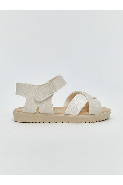 LC Waikiki Lcw Steps Ecru Cross-Strapped Baby Girl Sandals