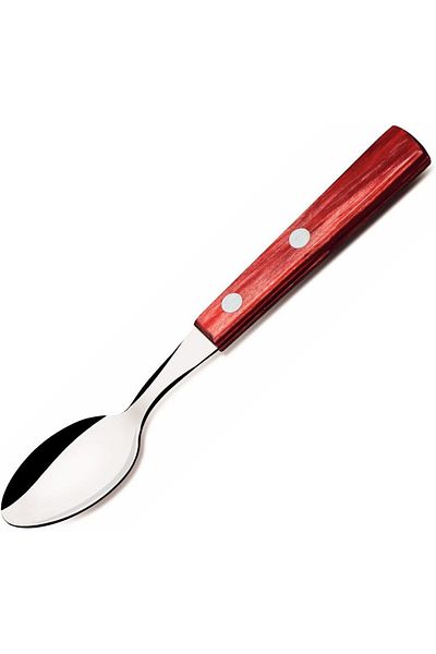 TRAMONTINA Since 1911, Made In Brazil - Stainless Steel Tea Spoon With Treated Red Polywood Handle