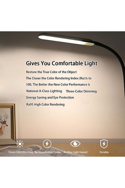 COOYA مصباح أرضي LED، ألوان وسطوع قابلان للتعديل، حماية للعين، مع جهاز تحكم عن بعد، وتحكم باللمس