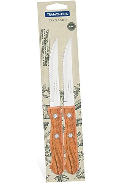 TRAMONTINA Since 1911, Made In Brazil - Dynamic 2 Pieces Steak Knife Set With Stainless Steel Blade