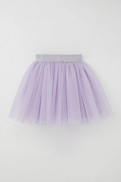 Breeze Fusta din latex pentru fete de culoare liliac, tutu pentru talie, interval de 5-10 ani