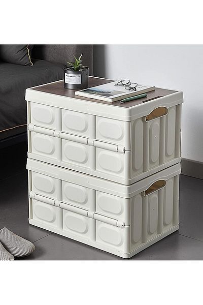 COOYA Storage Boxes,Multifunction Folding Plastic Container for Camping Home Office Indoor