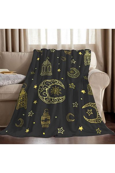 COOYA Throw Blanket for Couch or Bed,Super Soft Cozy Fleece Blankets for Women (Black, 150 x 130CM)