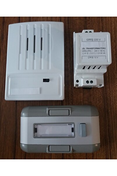 Elektrikçim Zil Düğmeli, 12 Volt Trafolu, Iki Sesli Kuş Kapı Zili