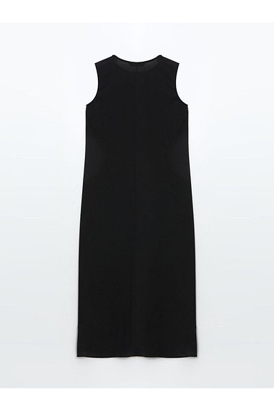 LC Waikiki Lcw Modest Black Bicycle Collar A-Line Women Dress