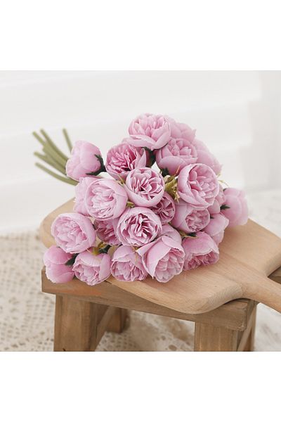 Choice Pink Purple 27 Heads Artificial Flowers Silk Peony Hua Plastic Beautiful Home Table Decoration Photo