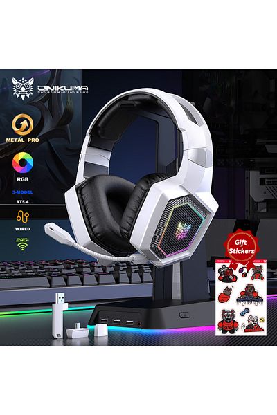 Choice White And Sticker Onikuma Gt806 2.4ghz Wireless Gaming Headset Hifi Sound Quality Pclaptop With Micr