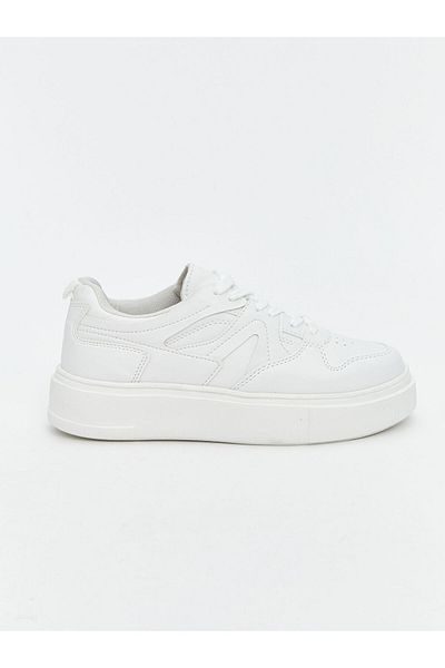 LC Waikiki Pantofi sport pentru femei LCW STEPS albi cu șireturi