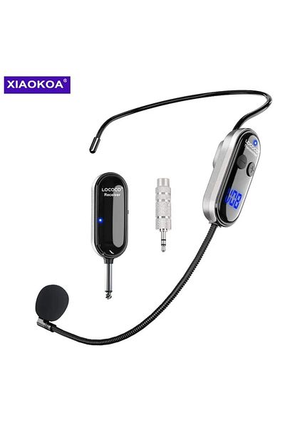 XIAOKOA U13A XIAOKOA Wireless Microphone Headset UHF Wireless Headset & Handheld 2 in 1 Mic with LED Digital