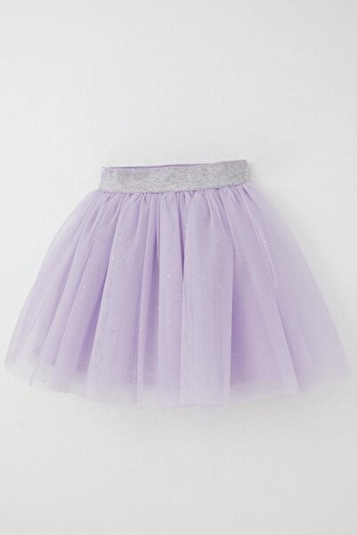 Breeze Lilac Colored Girl's Tutu Waist Case Elastic Skirt, Age Range 5-10