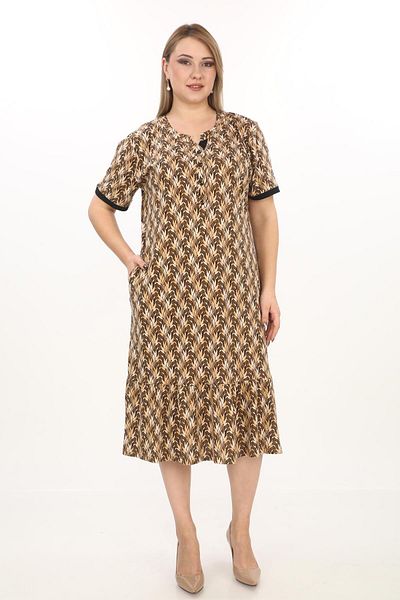 STELLETO Buttoned Collar Skirt Ruffled Plus Size Dress