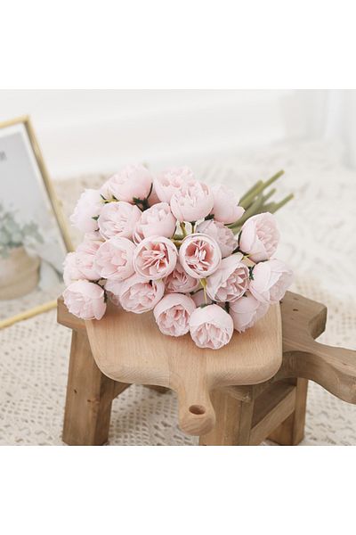 Choice Pink 27 Heads Artificial Flowers Silk Peony Hua Plastic Beautiful Home Table Decoration Photography