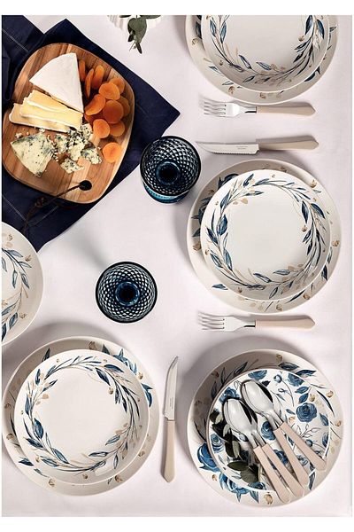 TRAMONTINA Since 1911, Made In Brazil - Ana Flor 21cm Decorated Porcelain Dessert Plate