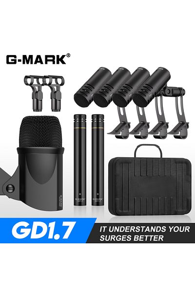Choice black Drum Microphone Kit G-MARK GD1.7 Musical Instruments Mic For Band DJ Stage Instrumental Perfor