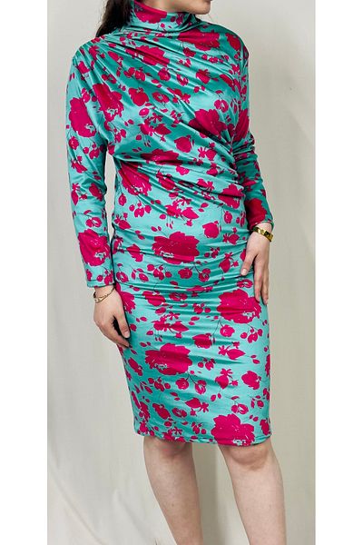 MODA Women Velvet Drawstring Print Dress
