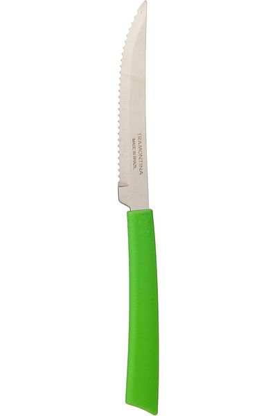 TRAMONTINA Since 1911, Made In Brazil - Brisa 4 Inches Steak Knife With Stainless Steel Blade And Green Handle