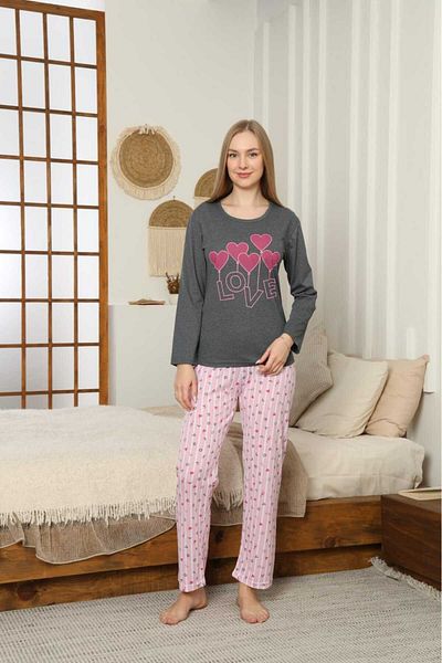 LİLA İÇ GİYİM Single Jersey Short Sleeve Women's Pajama Set
