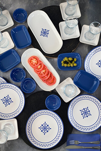 Keramika Alaçatı 46 Piece Breakfast Set for 12 People