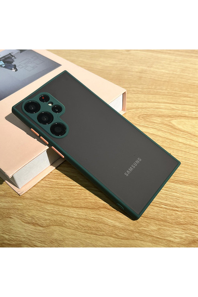 Choice12 جراب فاخر مقاوم للصدمات بلون أخضر عسكري لهاتف S25 Ultra وS25 Plus، ي...