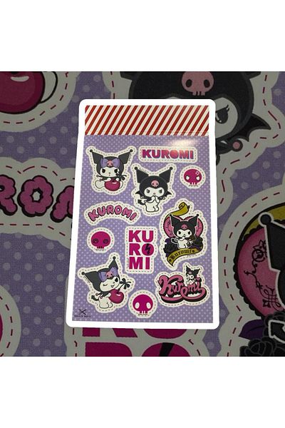 tüftürük Mini Kuromi Sticker Book Sticker Album Hello Kitty Album 16 Sheets