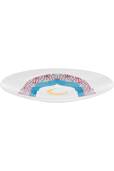 TRAMONTINA Since 1911, Made In Brazil - Noor 19cm Ramadan Themed Decorated Porcelain Dessert Plate
