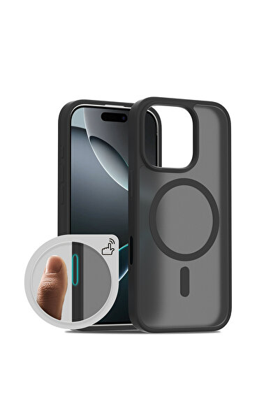 Choice جراب مغناطيسي أسود لهاتف iPhone 16 Pro Max مع زر التحكم في الكاميرا لا...