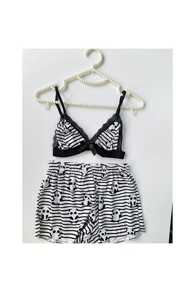 SİSİ Set pijama costum sexy cu pantaloni scurți