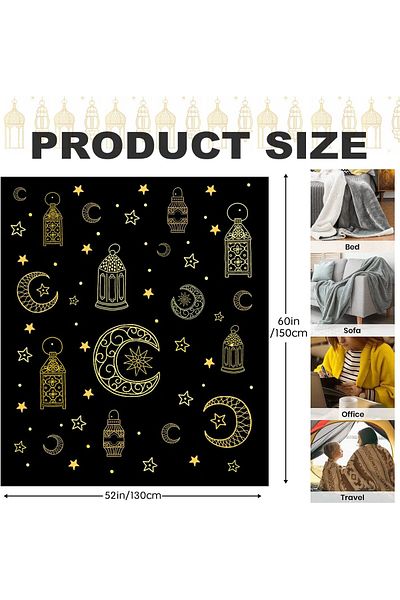 COOYA Throw Blanket for Couch or Bed,Super Soft Cozy Fleece Blankets for Women (Black, 150 x 130CM)