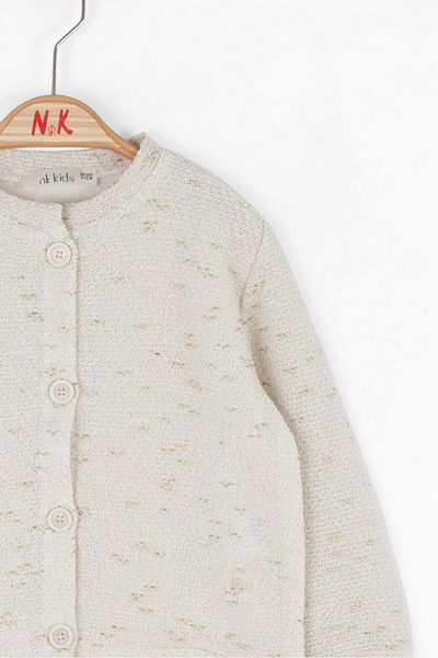 NK 01-04 Years Old Baby Girl Swan Cardigan T-Shirt Set - Cream