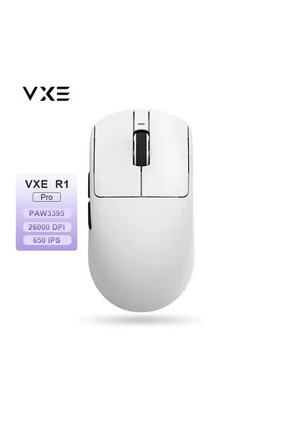 Choice ماوس الألعاب R1 Pro (أبيض) Vxe Dragonfly R1 Promax ماوس بلوتوث قابل لإعادة الشحن Paw3395 Light