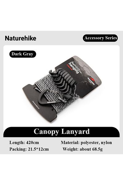 Naturehike حبل غسيل من Naturehike بطول 4.2 متر للتخييم والسفر في الهواء الطلق وتعليق الملابس الخارجية والشمسية بخطافات ثابتة
