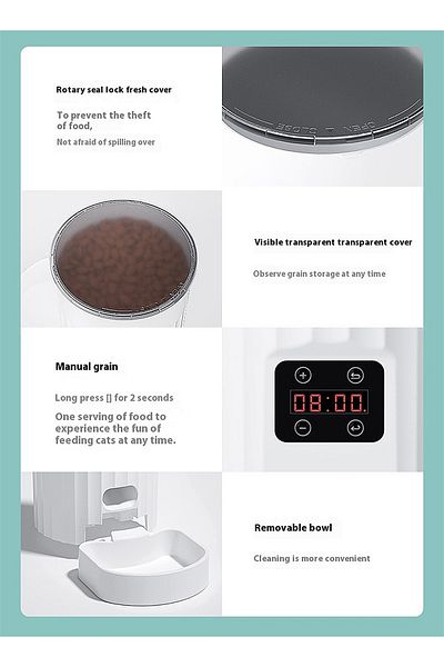 KidLe Automatic Cat Feeder Pet Food Dispenser Dog Food Feeder