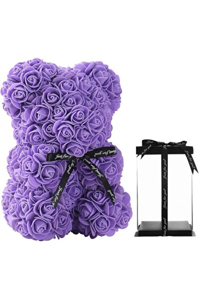 Choice 1 قطعة من زهور الرغوة الاصطناعية على شكل دب وردي أرجواني، هدايا إبداعي...