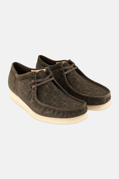 CLARKS Men Standard Wallabee Lace Up Casual Shoes, Olive