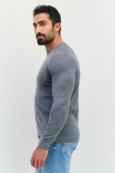 Esprit Men Crew Neck Textured Long Sleeves Sweatshirt, Grey