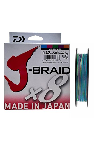 daiwa J-Braid 8X 500mt 0.42mm İp Misina Multi Color